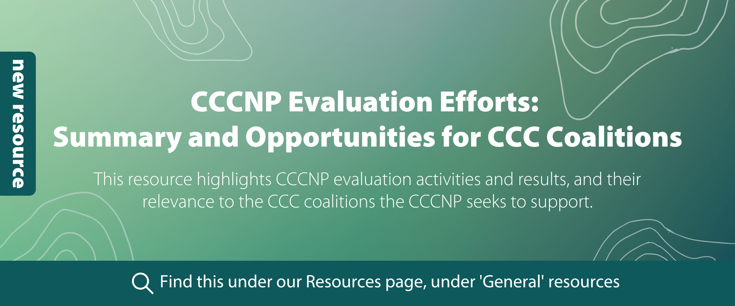 Notice of new evaluation resource. Click to open the Resources page.